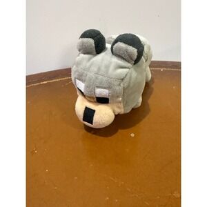 Minecraft Wolf Plush Kids Small Gray Excellent Blocky Video Game Stuffed Toy